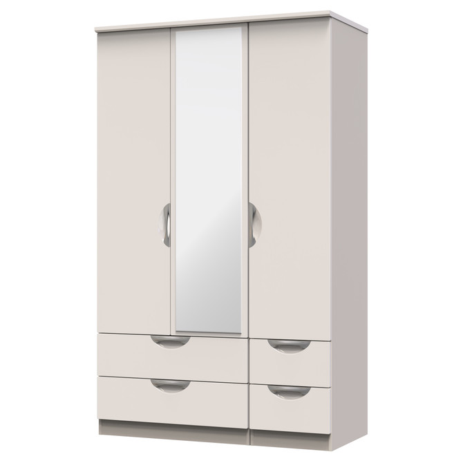 Camden Triple 2 Drawer Mirror + Drawer Wardrobe in Kashmir Gloss & Kashmir