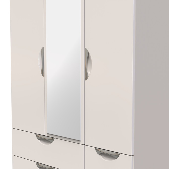 Camden Triple 2 Drawer Mirror + Drawer Wardrobe in Kashmir Gloss & Kashmir