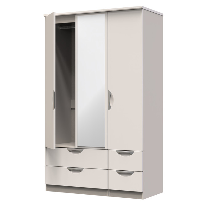 Camden Triple 2 Drawer Mirror + Drawer Wardrobe in Kashmir Gloss & Kashmir