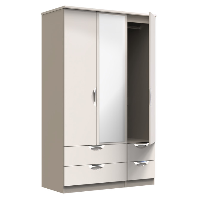 Camden Triple 2 Drawer Mirror + Drawer Wardrobe in Kashmir Gloss & Kashmir