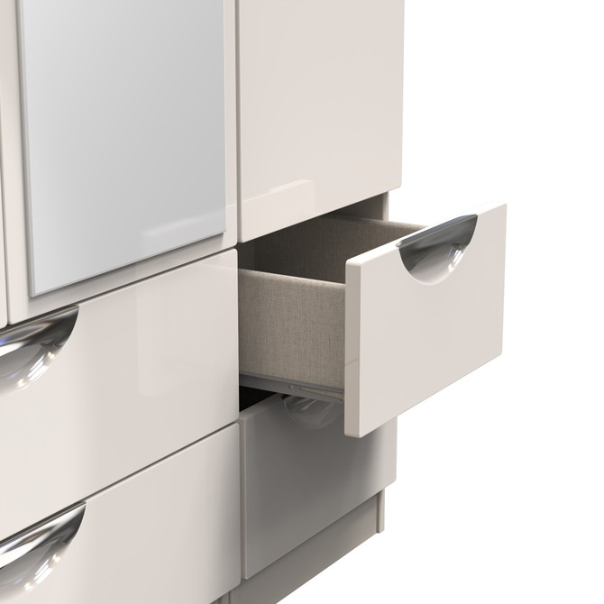 Camden Triple 2 Drawer Mirror + Drawer Wardrobe in Kashmir Gloss & Kashmir