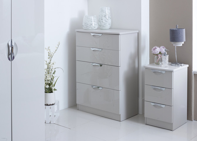 Camden Triple 2 Drawer Mirror + Drawer Wardrobe in Kashmir Gloss & Kashmir