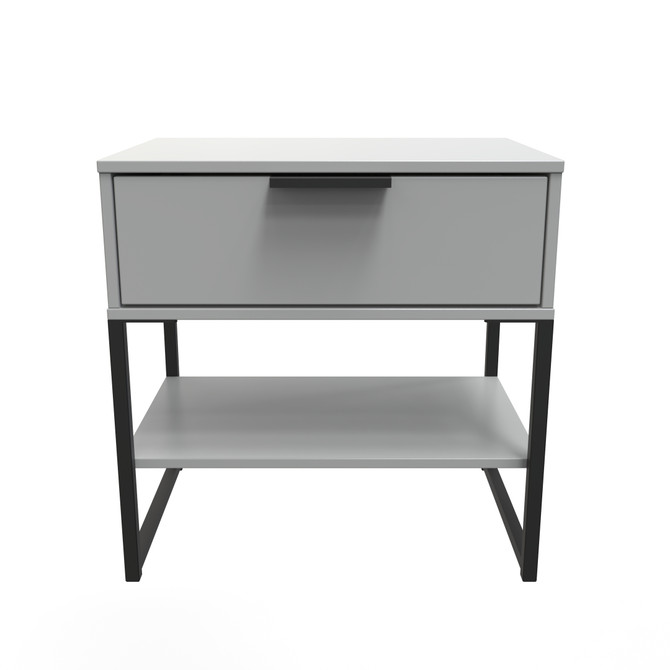 Diego Single 1 Drawer Bedside Cabinet (Diego) in Dusk Grey