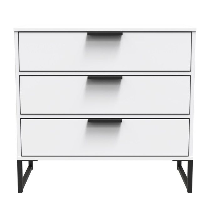 Diego 3 Drawer Chest (Diego) in White Matt