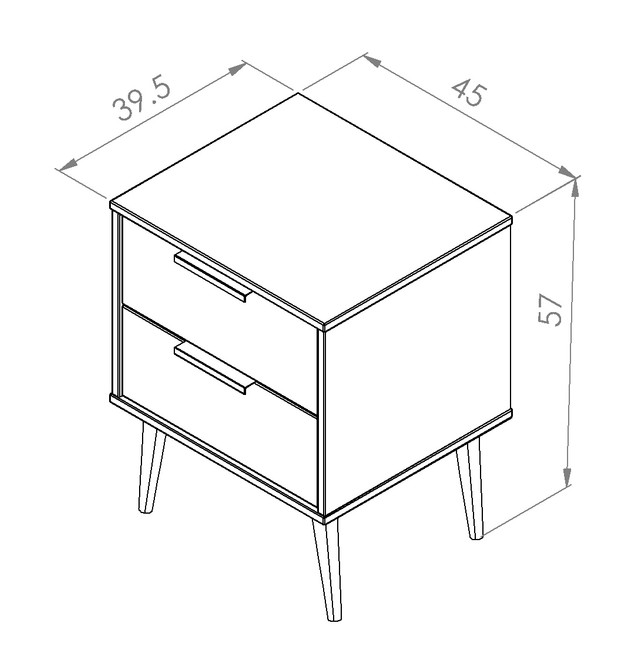 Hong Kong 2 Drawer Bedside Cabinet in Nebraska Oak