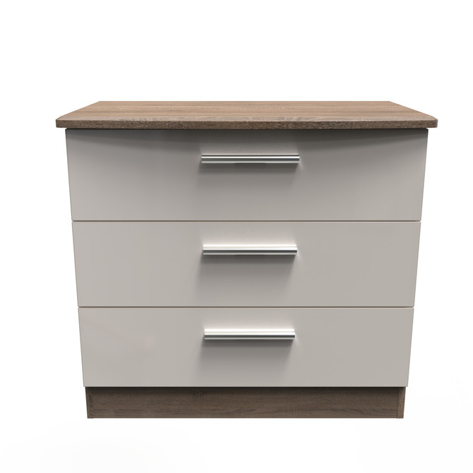 Knightsbridge 3 Drawer Chest in Kashmir Gloss & Darkolino