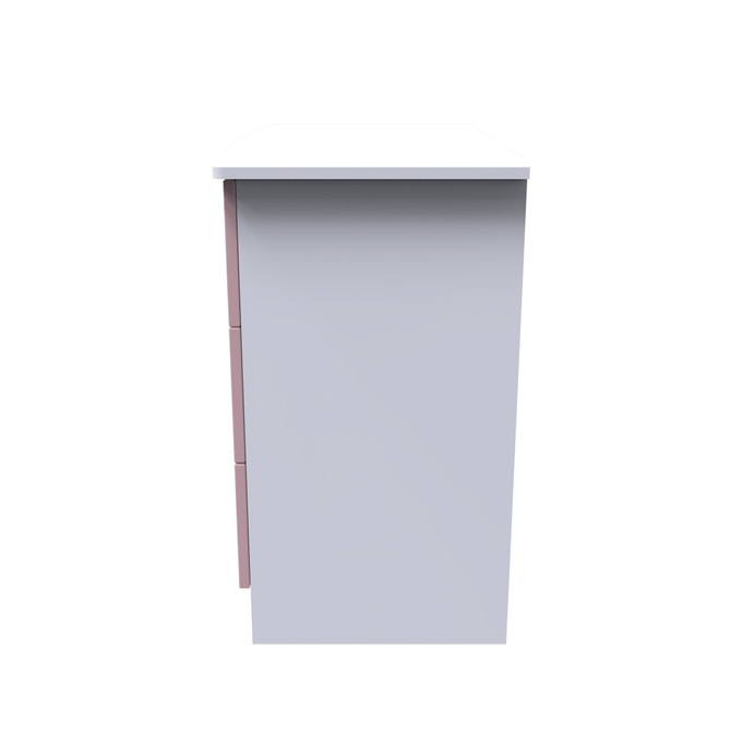 Knightsbridge 3 Drawer Chest in Kobe Pink & White