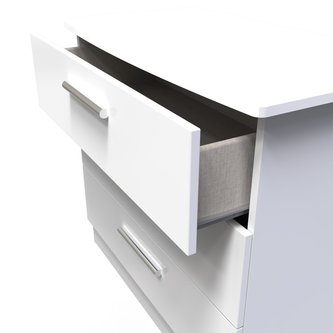 Knightsbridge 3 Drawer Chest in White Gloss