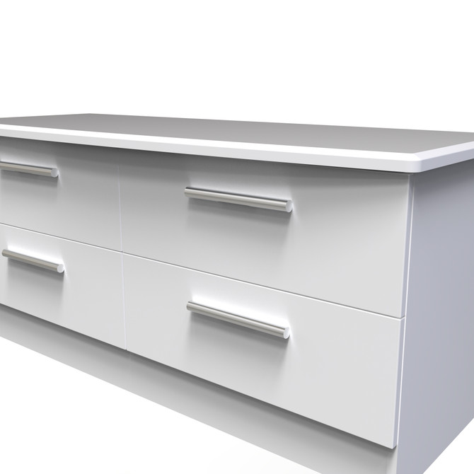 Knightsbridge 4 Drawer Bed Box in White Matt