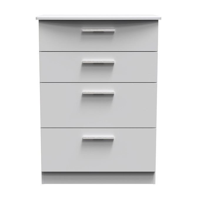 Knightsbridge 4 Drawer Deep Chest in Grey Matt Knightsbridge 4 Drawer Deep Chest in Grey Matt
