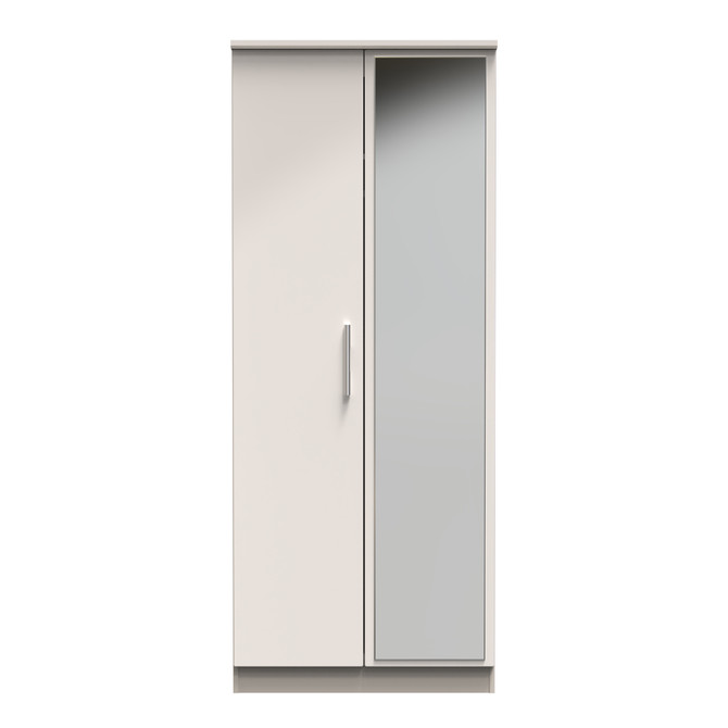 Knightsbridge 2ft6in Mirror Wardrobe in Kashmir Gloss & Kashmir
