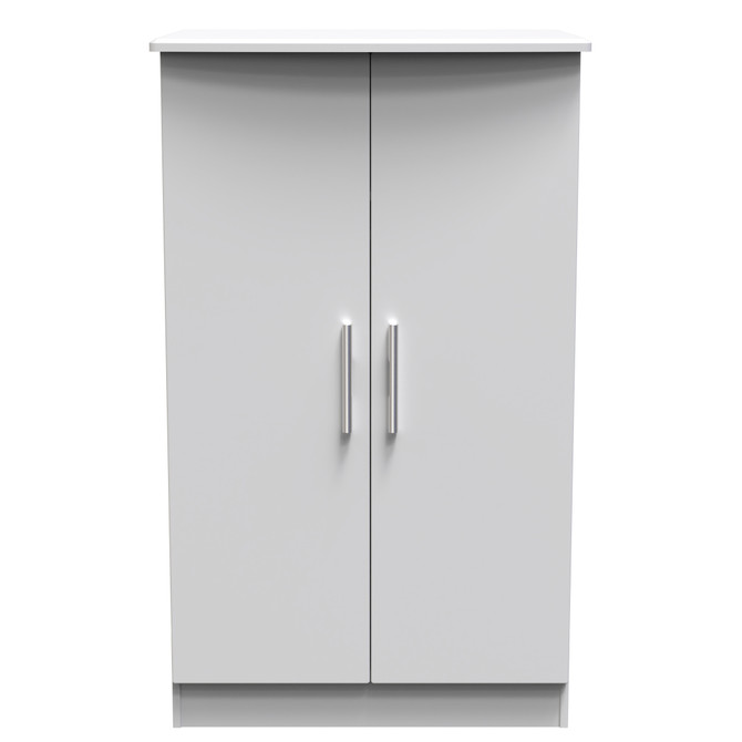 Knightsbridge 2ft6in Plain Midi Wardrobe in Grey Matt