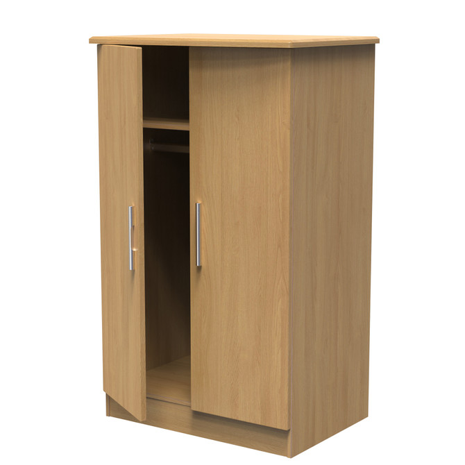 Knightsbridge 2ft6in Plain Midi Wardrobe in Modern Oak