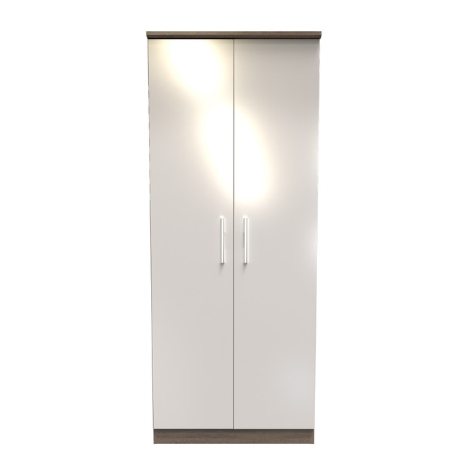 Knightsbridge 2ft6in Plain Wardrobe in Kashmir Gloss & Darkolino