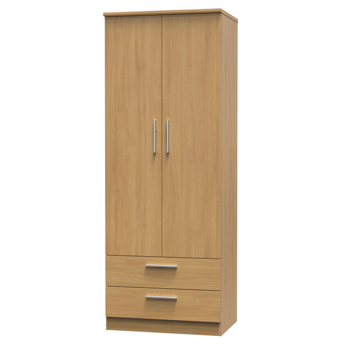 Knightsbridge Tall 2 Drawer Wardrobe in Modern Oak