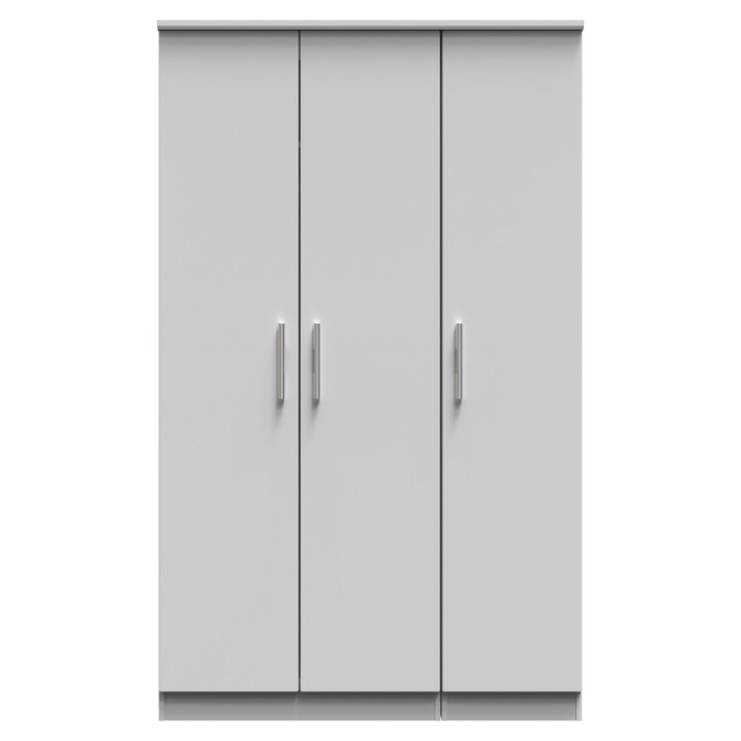 Knightsbridge Triple Plain Wardrobe in Grey Matt