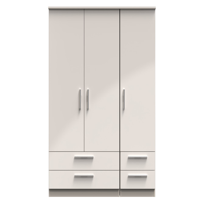 Knightsbridge Tall Triple 2 Drawer + Drawer Wardrobe in Kashmir Gloss & Kashmir