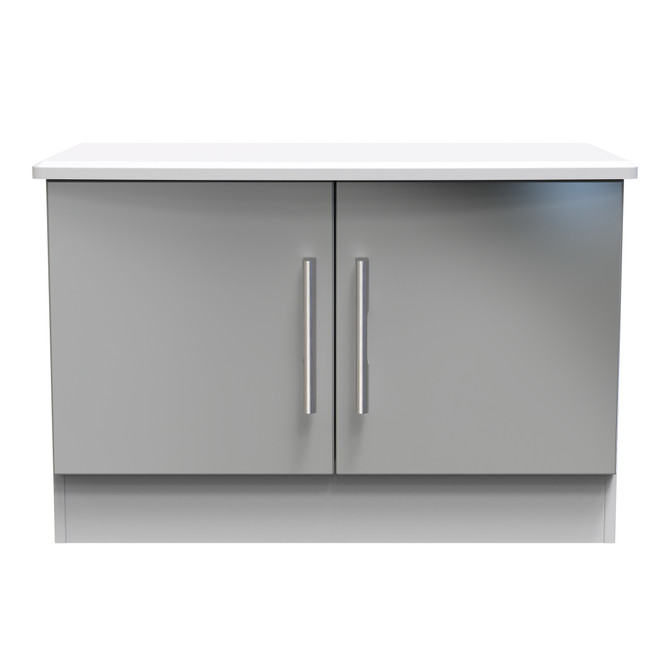 Knightsbridge Low 2 door Unit in Grey Gloss & Grey