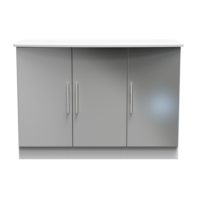 Knightsbridge 3 Door Unit in Grey Gloss & Grey