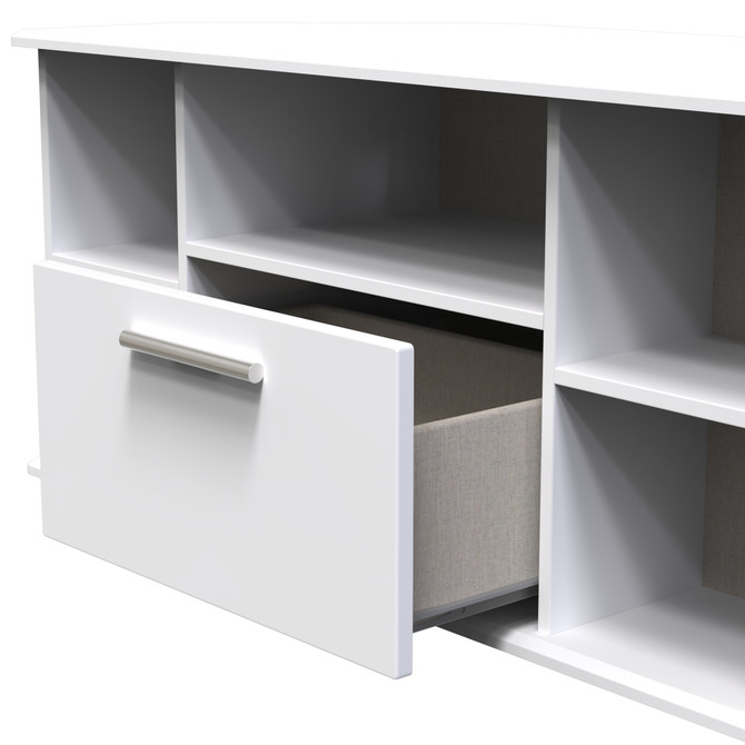 Knightsbridge Corner TV Unit in White Matt