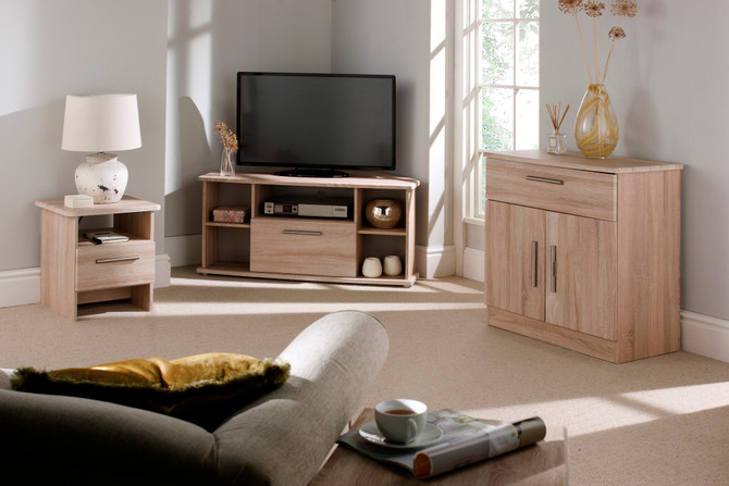 Knightsbridge Corner TV Unit in Bardolino Oak