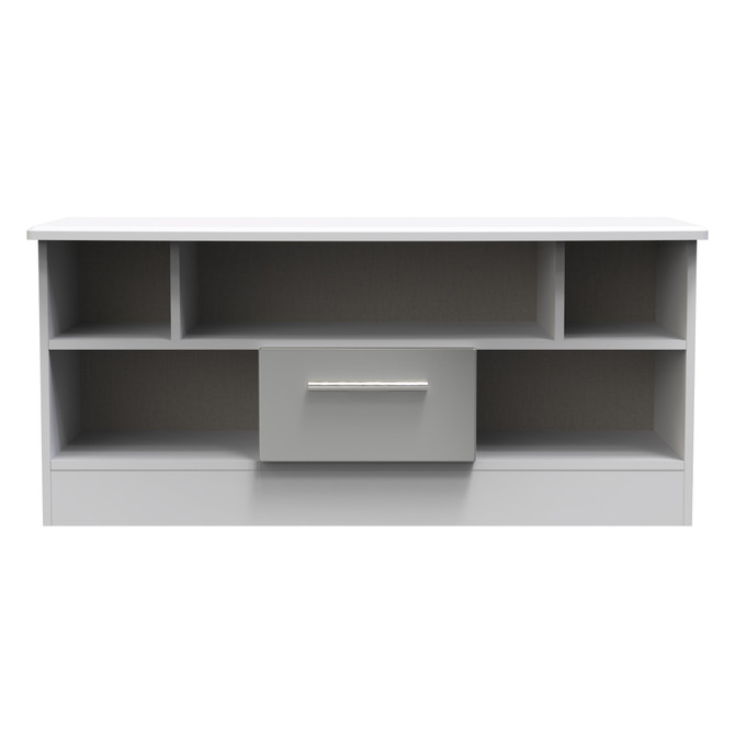Knightsbridge Open TV Unit in Grey Gloss & Grey