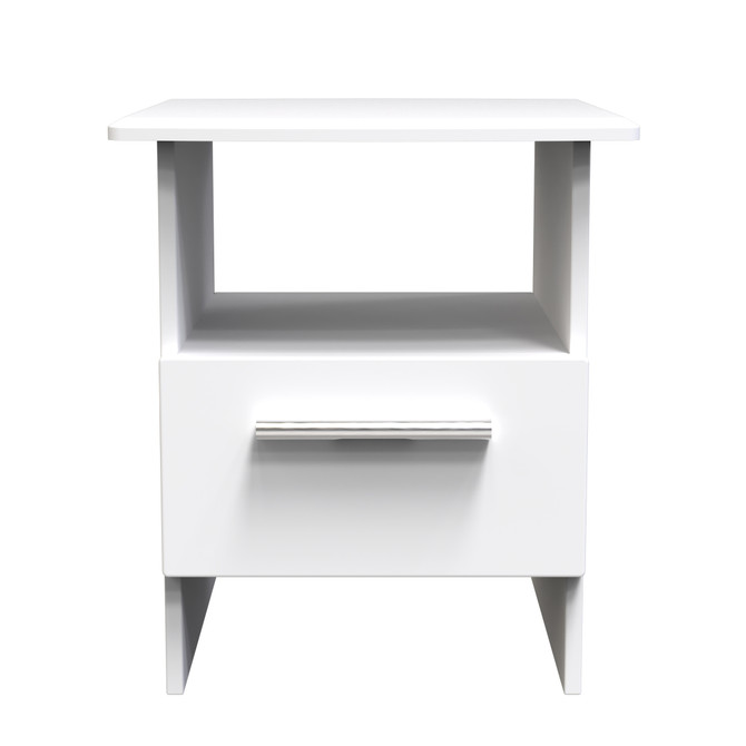 Knightsbridge Bottom Drawer Lamp Table in White Matt
