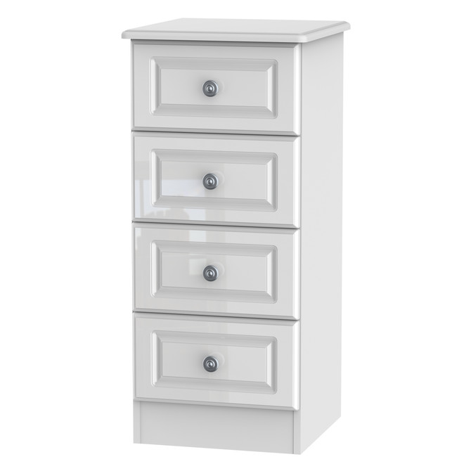 Pembroke 4 Drawer Bedside Cabinet in White Gloss