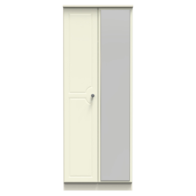 Pembroke 2ft6in Mirror Wardrobe in Cream Matt