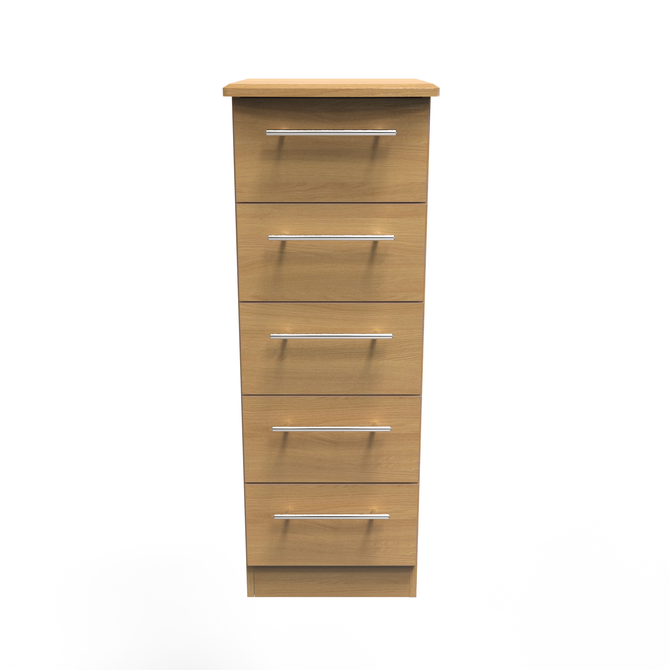 Sherwood 5 Drawer Bedside Cabinet in Modern Oak Sherwood 5 Drawer Bedside Cabinet in Modern Oak