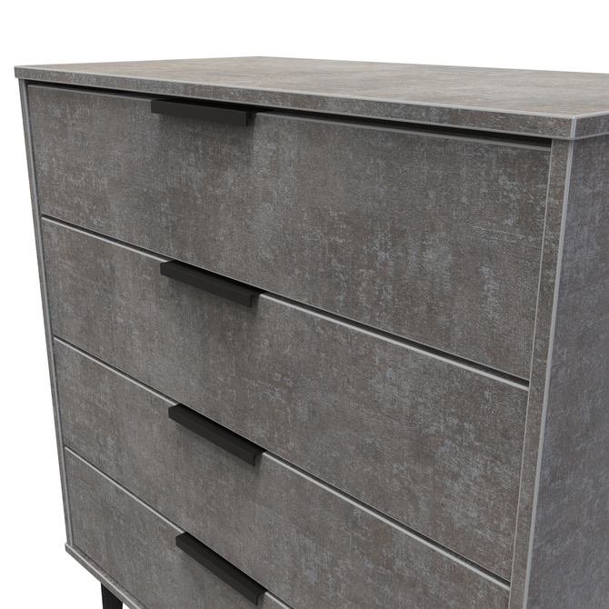 Hong Kong (Black Legs) 4 Drawer Chest in Pewter