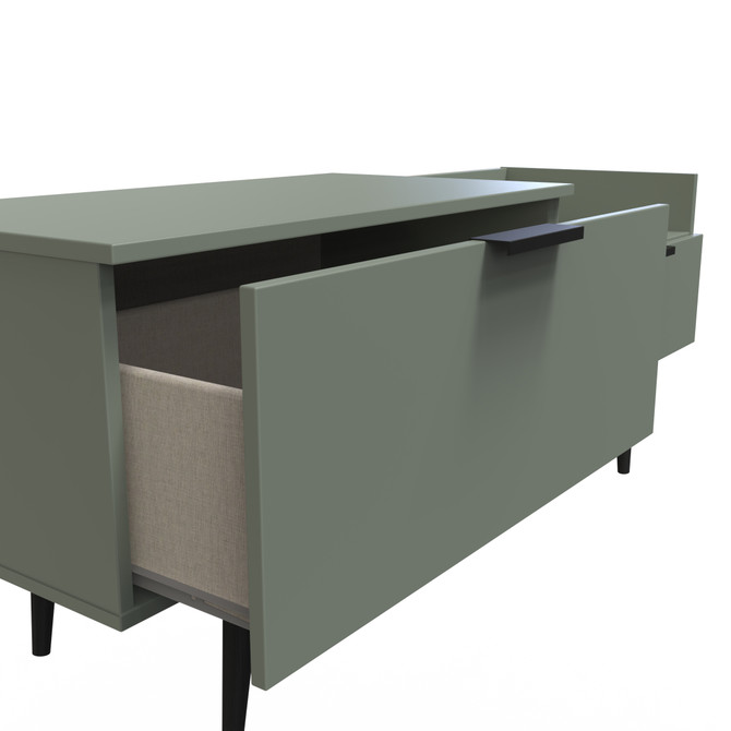 Hong Kong (Black Legs) TV Console Unit in Reed Green