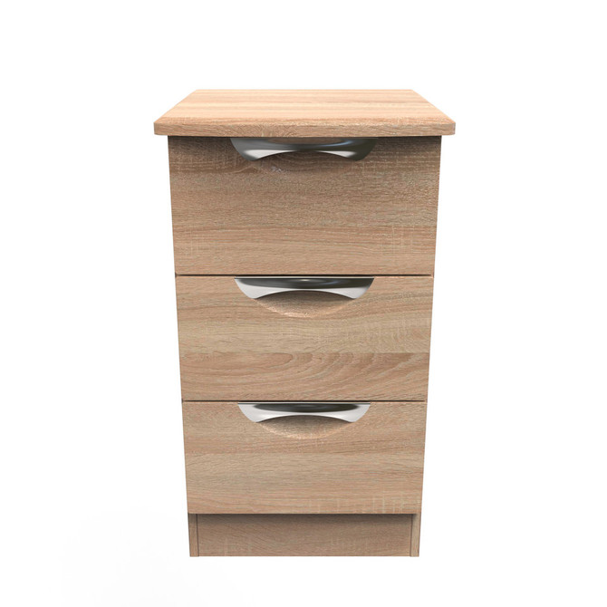 Bardolino Oak Camden 3 Drawer Bedside Cabinet