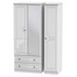 Pembroke Triple 2 Drawer Mirrored Wardrobe in White Gloss