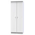 Balmoral Tall Double Hanging Wardrobe in White Gloss & White