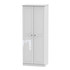 Balmoral Tall Double Hanging Wardrobe in White Gloss & White