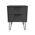 Hong Kong 2 Drawer Bedside Cabinet in Graphite