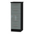 Knightsbridge 5 Drawer Bedside Cabinet in Grey Gloss & Black