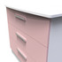 Knightsbridge 3 Drawer Chest in Kobe Pink & White