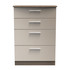 Knightsbridge 4 Drawer Deep Chest in Mushroom Gloss & Darkolino