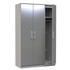 Knightsbridge Triple Plain Wardrobe in Grey Gloss & Grey