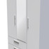 Knightsbridge Triple 2 Drawer Mirrored Wardrobe in Grey Matt
