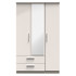 Knightsbridge Triple 2 Drawer Mirrored Wardrobe in Kashmir Gloss & Kashmir