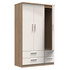 Knightsbridge Triple 2 Drawer + Drawer Wardrobe in Kashmir Gloss & Bardolino Oak