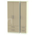 Knightsbridge Tall Triple 2 Drawer + Drawer Wardrobe in Mushroom Gloss & Cream