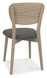 Dansk Scandi Oak Veneer Back Chair - Cold Steel Fabric (Pair)