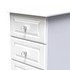Balmoral 4 Drawer Bedside Cabinet in White Gloss & White