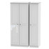 Balmoral Triple Plain Wardrobe in White Gloss & White