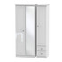 Balmoral Tall Triple Mirror + Drawer Wardrobe in White Gloss & White