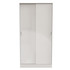 Camden Sliding Wardrobe (100cm wide) in White Gloss & White